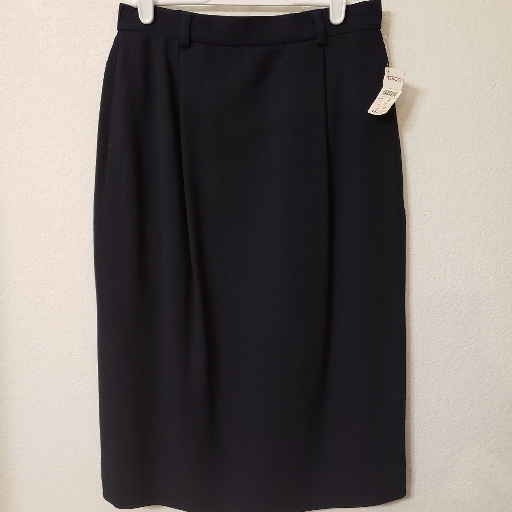 Talbots Black Pleated Pencil Skirt